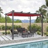 PURPLE LEAF Pergola Outdoor Retractable Pergola with Sun Shade Canopy Patio Metal Grape Trellis Pergola Grill Shelter Pergola for Porch Garden Yard - 2 of 4