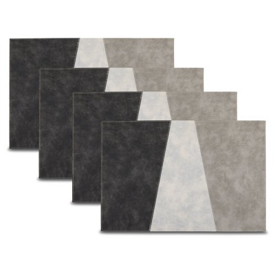 Dainty Home Milano Reversible Premium Vegan Leather 12" x 18" Placemats Set of 4