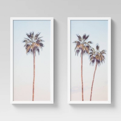 (Set of 2) 12" x 24" Palm Trees Framed Wall Art - Threshold™