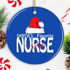 Santa's Favorite Nurse Christmas Ornament| OrnamentallyYou - 1 of 4