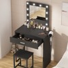 Makeup Vanity Desk with Mirror and Lights, Small Vanity for Girls' Bedroom - 2 of 4