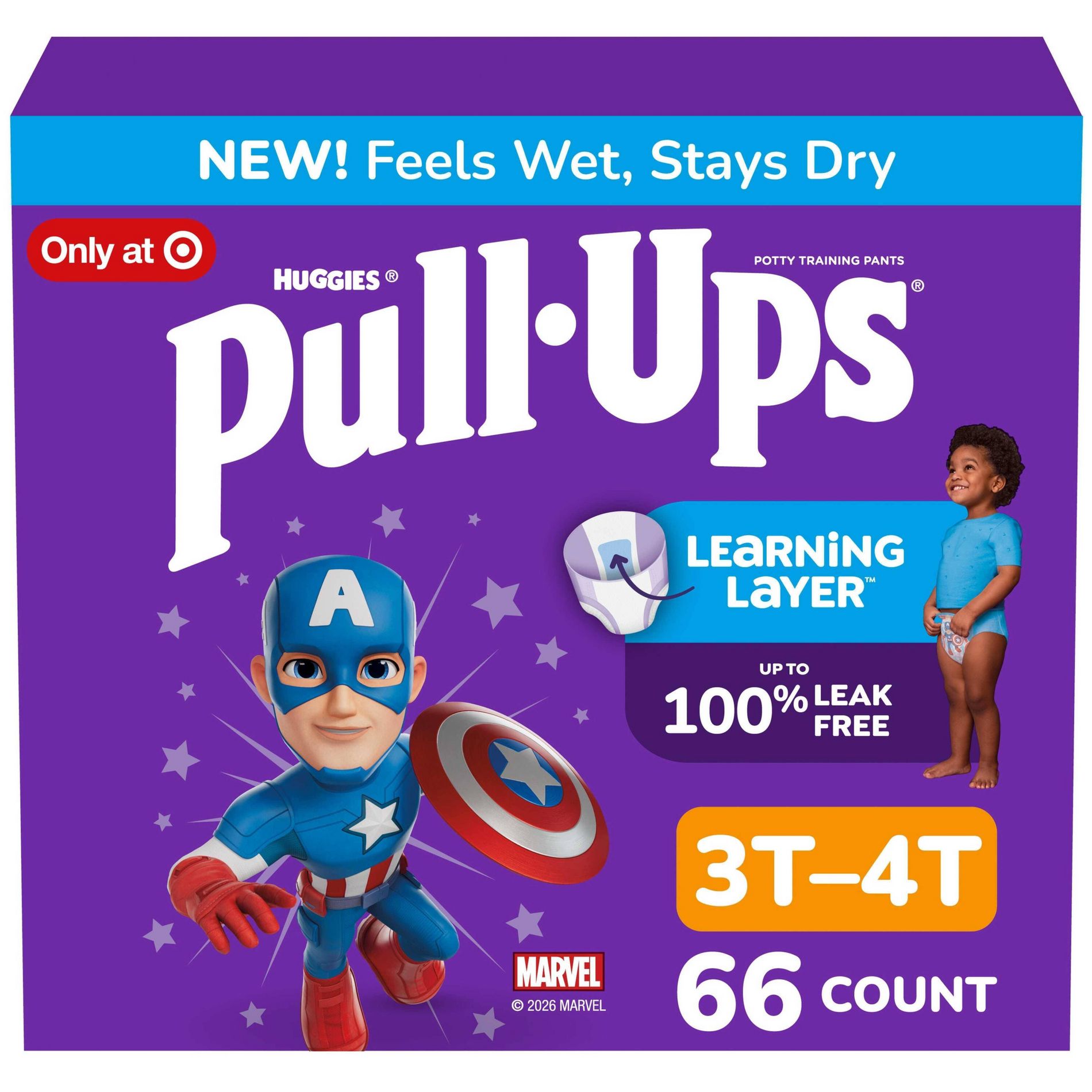Pull-Ups Boys' Potty Training Pants - 3T-4T - 66ct: Easy-Open Sides, Absorbent Layers