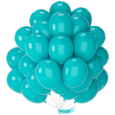 PartyWoo Balloons Teal Turquoise Aqua Dark 12 Inch 50 pcs