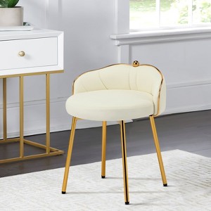 Furniliving Cute Vanity Chair With Golden Legs，beige : Target