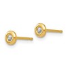 Black Bow Jewelry 4mm Cubic Zirconia Post Earrings in 14k Yellow Gold - 2 of 4