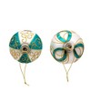 Kurt Adler 80MM Gold, Dark Teal and White Embellished Ball Ornaments, 6 Piece Set - 3 of 4