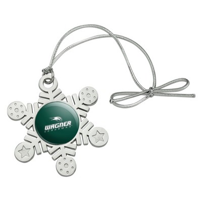 Wagner College Primary Logo Metal Snowflake Christmas Tree Holiday Ornament