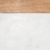 Small Square White Marble and Wood Kitchen Serving Cutting Board - Foreside Home & Garden - 3 of 4