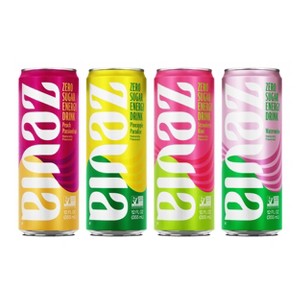 Zevia Zero Calorie Energy Drink, Fruity Fuel Energy Variety Pack - 12 Ounce Can (Pack of 12) - 1 of 4