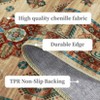 Large Machine Washable Rug with Non-Slip Backing Stain-Resistant Oriental Medallion Accent Rugs for Living Room Dining Room Bedroom Office Playroom - 4 of 4