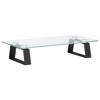 vidaXL Monitor Stand Black 15.7 in.x7.9 in.x3.1 in. Tempered Glass and Metal - 2 of 4