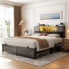 Aheaplus Bed Frame with LED Light and Charging Station - 2 of 4