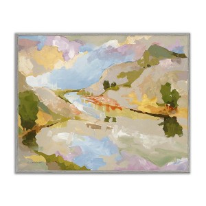 Stupell Industries Abstract Mountain Reflection Painting Framed Giclee Art - 1 of 4