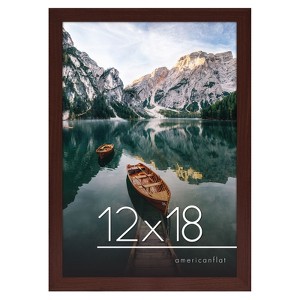 Americanflat 12x18 Poster Frame in Mahogany - Composite Wood with Shatter Resistant Glass - Wall Mounted Horizontal and Vertical Formats - 1 of 4