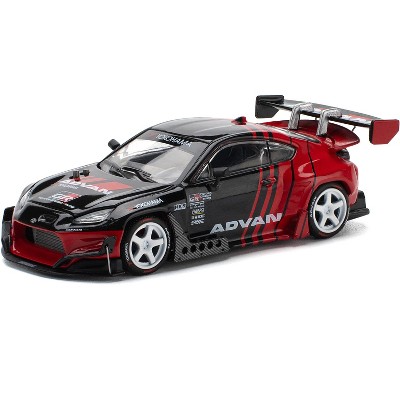 Toyota Pandem GR86 "Advan" Black and Red with Graphics 1/64 Diecast Model Car by Pop Race