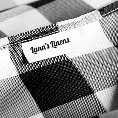 Black and White Gingham Rectangular Polyester Tablecloth