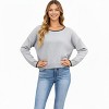 Anna-Kaci Women's Long Sleeve Crew Neck Knit Pullover Sweater with Contrast Trim - 3 of 4