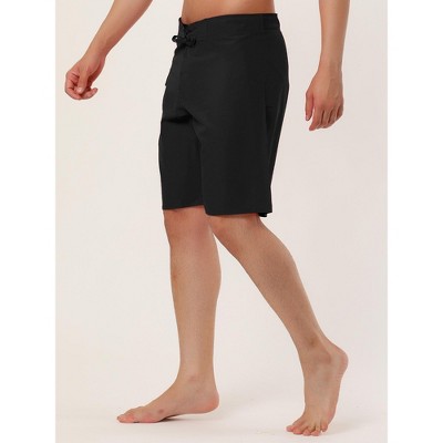 INSPIRE CHIC Men's Solid Color Drawstring Beach Swim Board Shorts Black 36 — фото 2