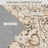 Area Rug Machine Washable Non-Slip Classic Floral Print Carpet for Living Room and Bedroom, Mixed Brown - 4 of 4