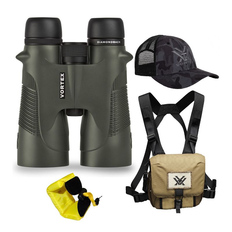 Vortex 12x50 Diamondback HD Roof Prism Binoculars w/Floating Strap & Vortex Hat, 2 of 4
