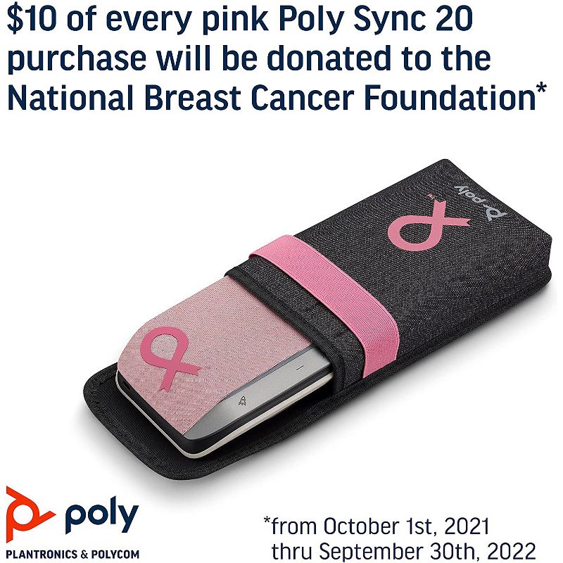 Poly Sync 20 USB-A Pink Personal -Bluetooth Smart -Speakerphone (Plantronics) - Bluetooth, PC/Mac via Included USB-A -Cable, 3 of 7
