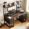 Aheaplus Computer Desk with Outlet & Hutch - 2 of 4