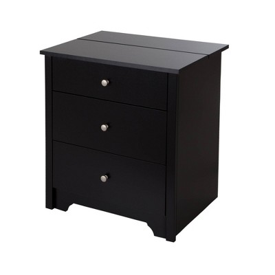 Vito Nightstand Charging Station Pure Black - South Shore : Target