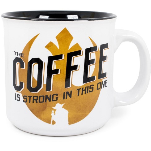 Silver Buffalo Star Wars Coffee Is Strong In This One Ceramic Camper Mug  | Holds 20 Ounces