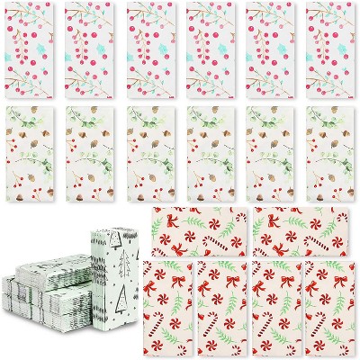 Sparkle and Bash  24-Pack Holiday Facial Tissue Packs, Travel Size Wipes for Christmas Party Favors