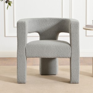 KINWELL 28" Wide Boucle Upholstered Square Armchair - 1 of 4