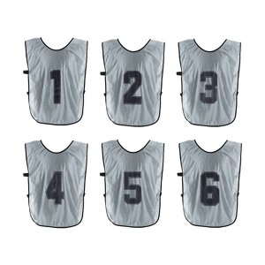 Unique Bargains Team Sports Reversible Numbered Soccer Training Vest 6 Pcs - 1 of 4