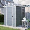 Gulches 4x6ft Resin Outdoor Storage Shed with Floor and Lockable Doors for Patio,Yard,Lawn ,Grey - 2 of 4