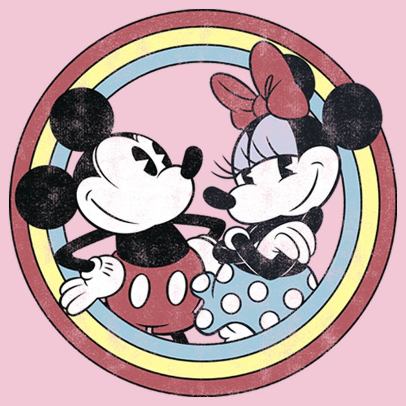 Girl's Disney Mickey and Minnie Retro Circle T-Shirt, 2 of 5