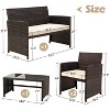 FIONECA Deluxe 4-Piece Patio Furniture Set ¨C Brown Rattan Outdoor Conversation Set with Beige Cushions & Table - 3 of 4