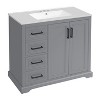 Merax 36" Modern Bathroom Vanity with Ceramic Sink and 3 Drawers - 3 of 4