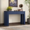 Entryway Table with Fluted Design, Modern Console Table with Storage, Oval Top and 2 Drawers for Entryway and Living Room - 2 of 4