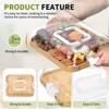 Unique Bargains Bamboo Portable Dual-function Charcuterie Board with Lid and Handle - 3 of 4