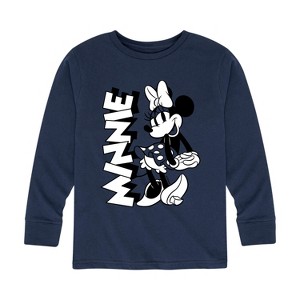 Boys' - Disney - Minnie Black And White Long Sleeve Graphic T-Shirt - 1 of 4