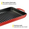 Lodge 12.5 x 8 Inch Enamel Cast Iron Grill Pan - Dual Assist Handles - Use in the Oven, on the Stove - Red - 3 of 4