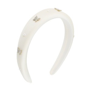 Unique Bargains Women's Butterfly Faux Pearls Headbands 1 Pc - 1 of 4