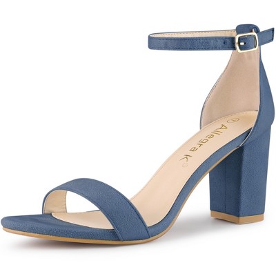 Allegra K Women's Adjustable Buckle Ankle Strap High Chunky Heels Sandals