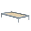 DOMETOUR Pine Solid Wood Basic Platform Bed Twin Grey - 4 of 4
