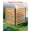 Outdoor Wooden Privacy Fence with 2 Panels, Metal Stakes, Flexible Layout, and Easy Installation for AC Units, Trash Bins, and Garden Use - 3 of 4