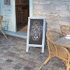 Emma and Oliver 48"x24" Rustic Vintage Double-Sided Folding Magnetic Chalkboard with 8 Chalk Markers, 10 Chalkboard Stencils and 2 Rustic Magnets - 2 of 4