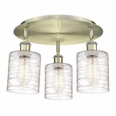 Cobbleskill - 3 Light Flush Mount In Art Deco Style-9.63 Inches Tall and 17.75 Inches Wide