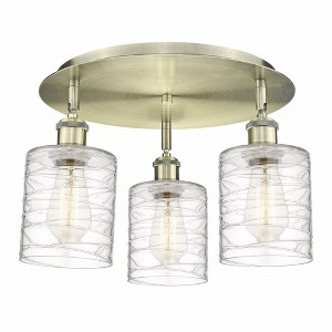 Cobbleskill - 3 Light Flush Mount In Art Deco Style-9.63 Inches Tall and 17.75 Inches Wide - 1 of 1