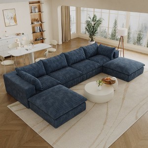 Whisen Cloud Sofa, Corduroy Fabric, Deep Seat Couche - 1 of 4
