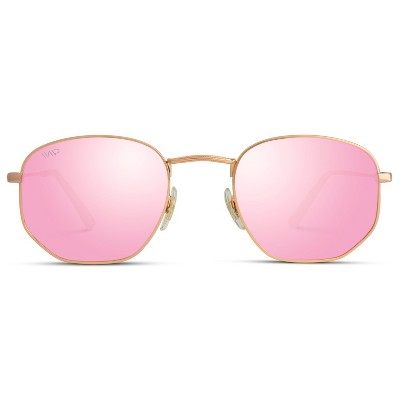 New Dark Pink Rose Gold Mirrored Polarized Sunglass Lenses for