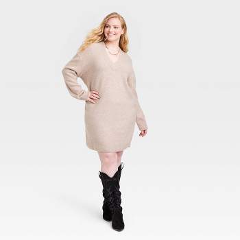 Women's Long Sleeve Tunic Mini Sweater Dress - Universal Thread™