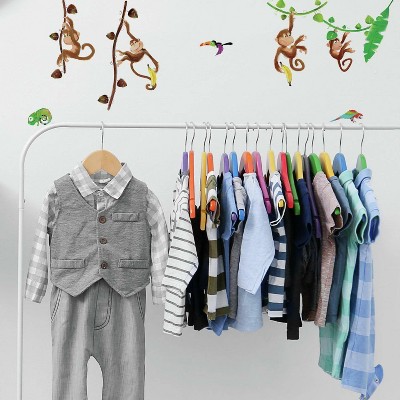 Monkey Business Peel and Stick Wall Decal - RoomMates: Jungle Theme, Kids' Play Area Decor, Vinyl Animal Stickers